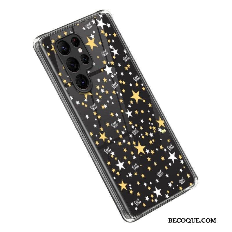 Case Samsung Galaxy S23 Ultra 5G Läpinäkyvät Tähdet / Sydämet