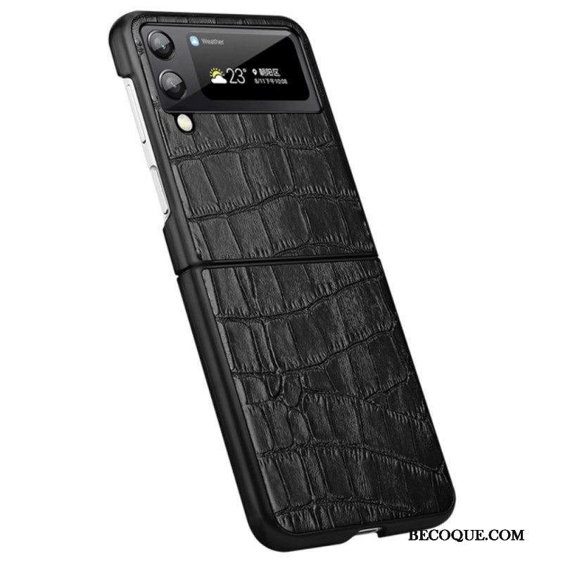 Case Samsung Galaxy Z Flip 3 5G Kotelot Flip Aito Crocodile Texture -nahka