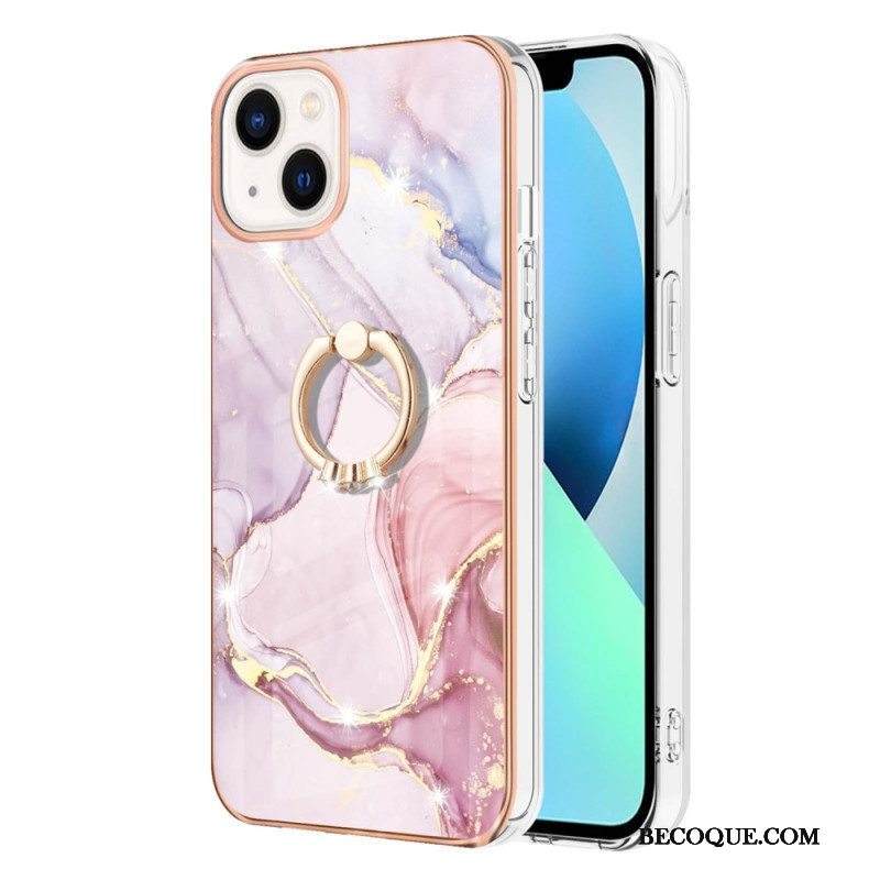 Case iPhone 15 Plus Marmori-tyyli Tukirenkaalla