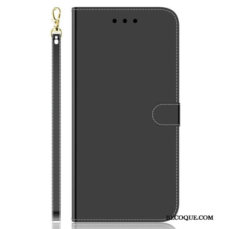 Flip Case Samsung Galaxy M53 5G Peili Ja Kaulanauha