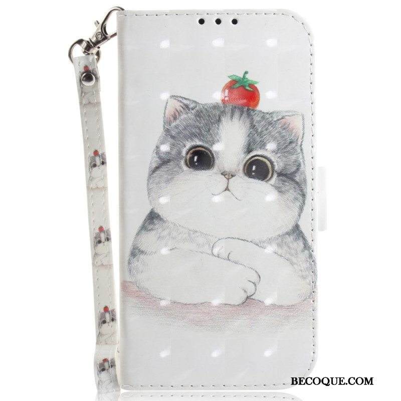 Flip Case Xiaomi Redmi Note 12 4G Suojaketju Kuori Alkuperäinen Thong Cat