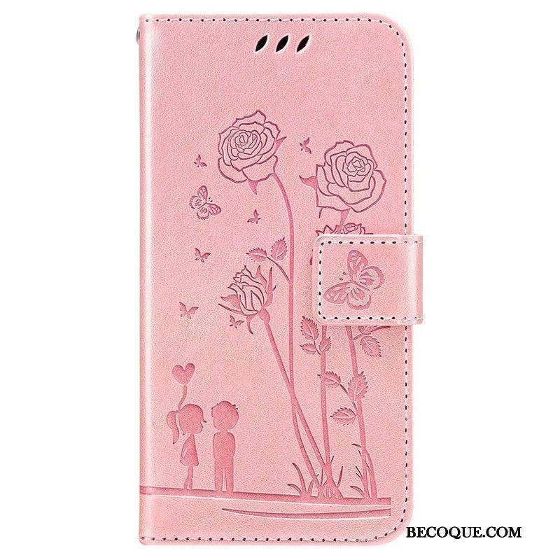 Kotelot Samsung Galaxy A13 Suojaketju Kuori Romanttisia Ruusuja Hihnalla
