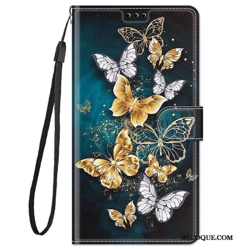 Kotelot Xiaomi Redmi Note 11 Pro Plus 5G Suojaketju Kuori Strap Butterflies Fan