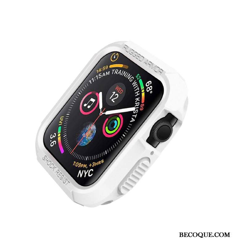 Kuori Apple Watch Series 4 Silikoni Valkoinen Murtumaton, Kotelo Apple Watch Series 4 Suojaus