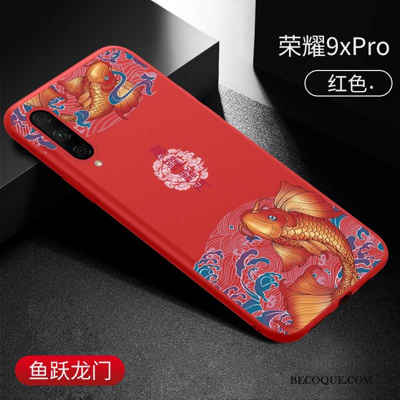 Kuori Honor 9x Pro Suojaus Rotta Musta, Kotelo Honor 9x Pro Silikoni Tide-brändi Kiinalainen Tyyli