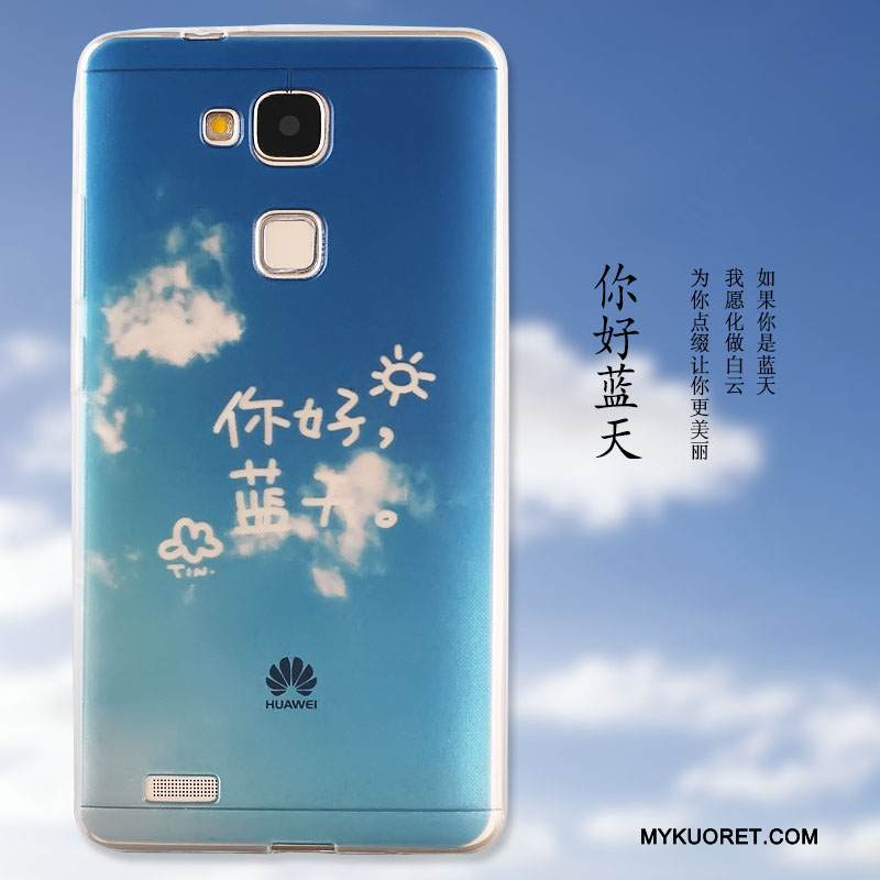 Kuori Huawei G7 Plus Pehmeä Neste Puhelimen Kuoret Murtumaton, Kotelo Huawei G7 Plus Silikoni Sininen