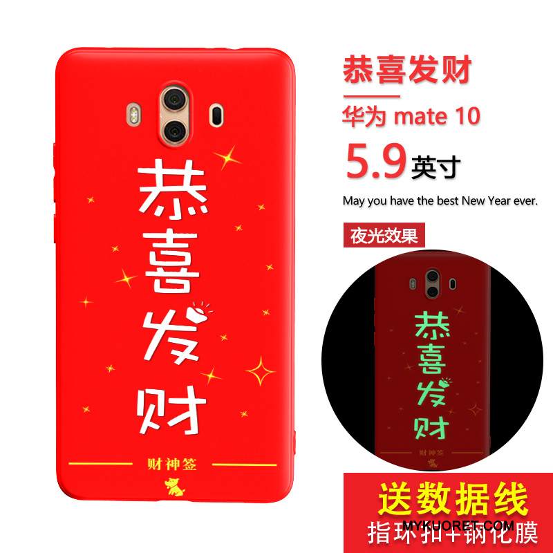 Kuori Huawei Mate 10 Laukut Punainen Murtumaton, Kotelo Huawei Mate 10 Silikoni Persoonallisuus Puhelimen Kuoret