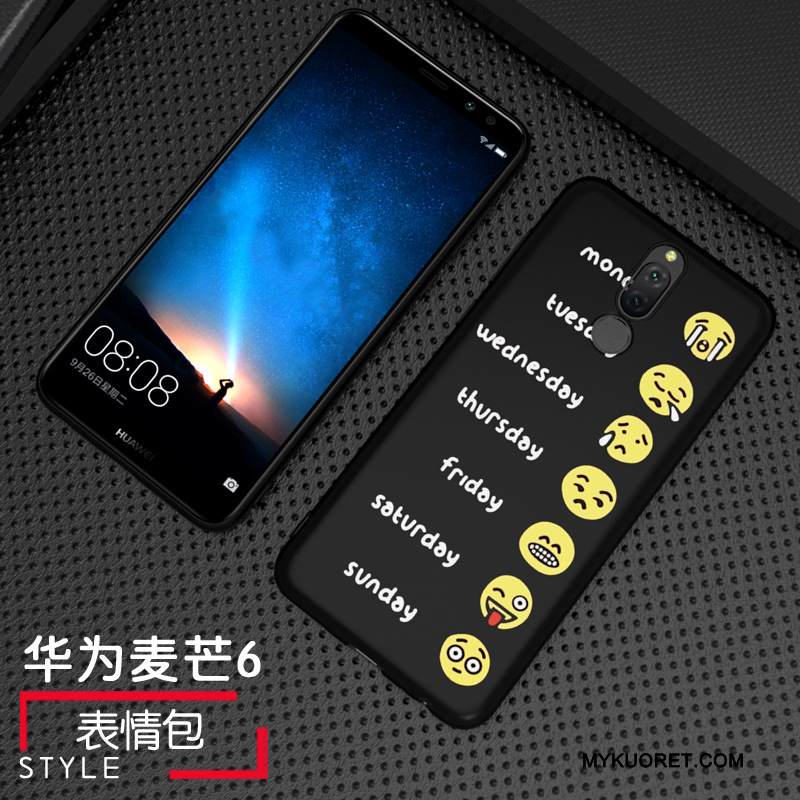 Kuori Huawei Mate 10 Lite Luova Musta Karkaisu, Kotelo Huawei Mate 10 Lite Persoonallisuus Puhelimen Kuoret