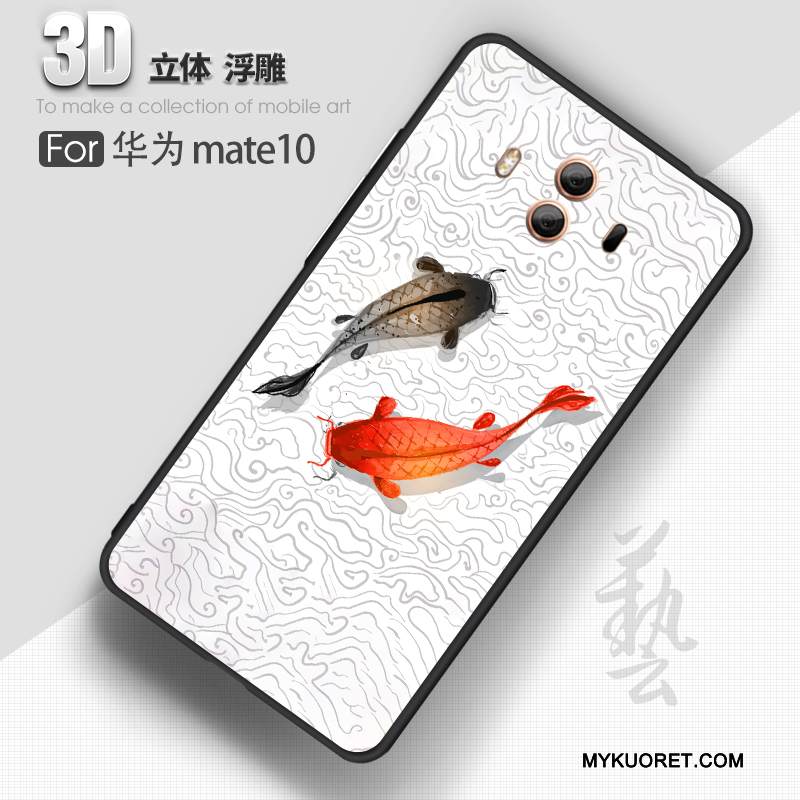 Kuori Huawei Mate 10 Pehmeä Neste Puhelimen Kuoret Tide-brändi, Kotelo Huawei Mate 10 Kohokuviointi Persoonallisuus