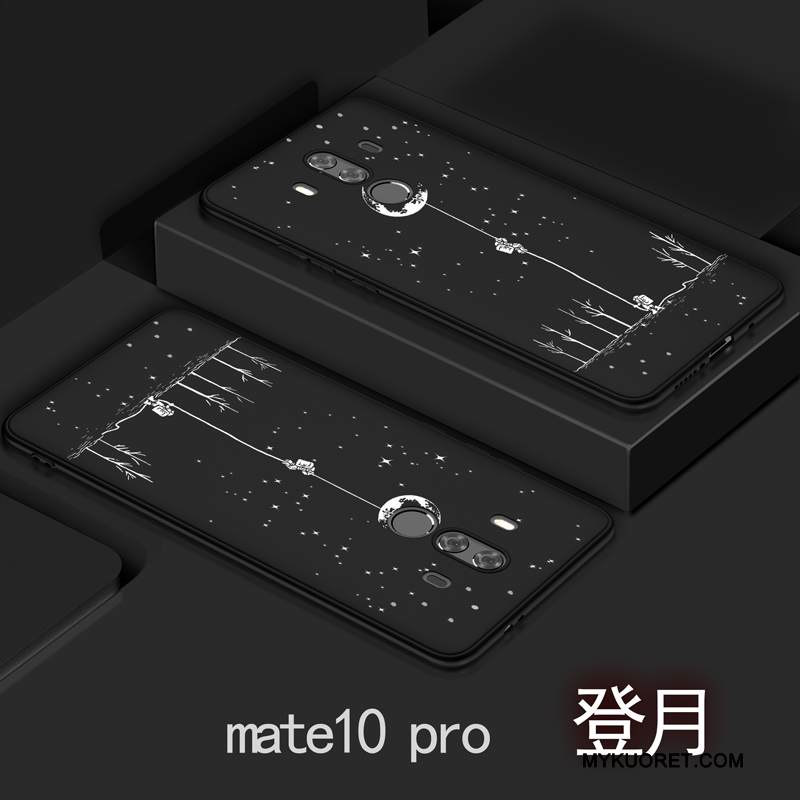 Kuori Huawei Mate 10 Pro Laukut Yksinkertainen Puhelimen Kuoret, Kotelo Huawei Mate 10 Pro Pehmeä Neste Pesty Suede Musta