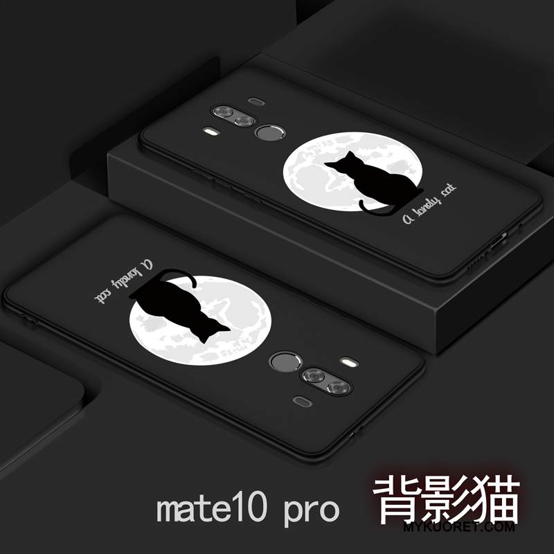 Kuori Huawei Mate 10 Pro Laukut Yksinkertainen Puhelimen Kuoret, Kotelo Huawei Mate 10 Pro Pehmeä Neste Pesty Suede Musta