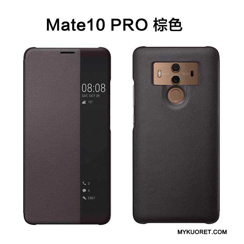 Kuori Huawei Mate 10 Pro Nahka Musta Murtumaton, Kotelo Huawei Mate 10 Pro Kuoret Puhelimen Kuoret