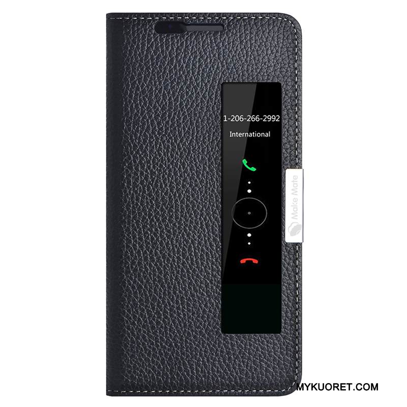 Kuori Huawei Mate 10 Pro Nahka Puhelimen Kuoret Sininen, Kotelo Huawei Mate 10 Pro Murtumaton