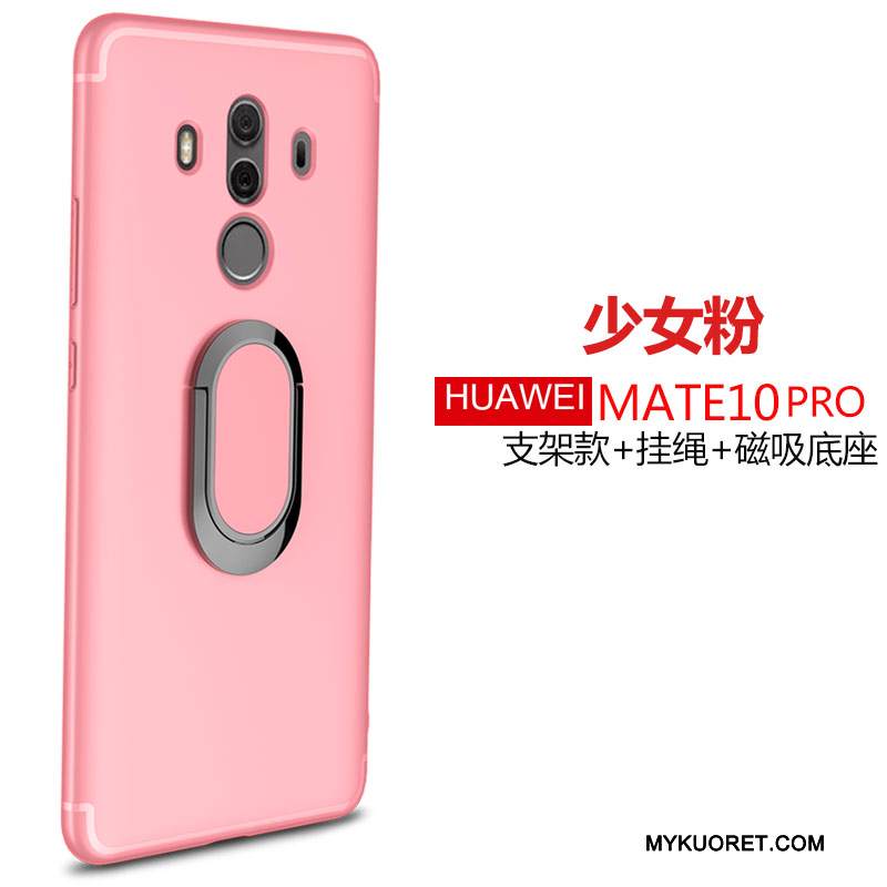Kuori Huawei Mate 10 Pro Silikoni Rengas Punainen, Kotelo Huawei Mate 10 Pro Pehmeä Neste Pesty Suede Puhelimen Kuoret