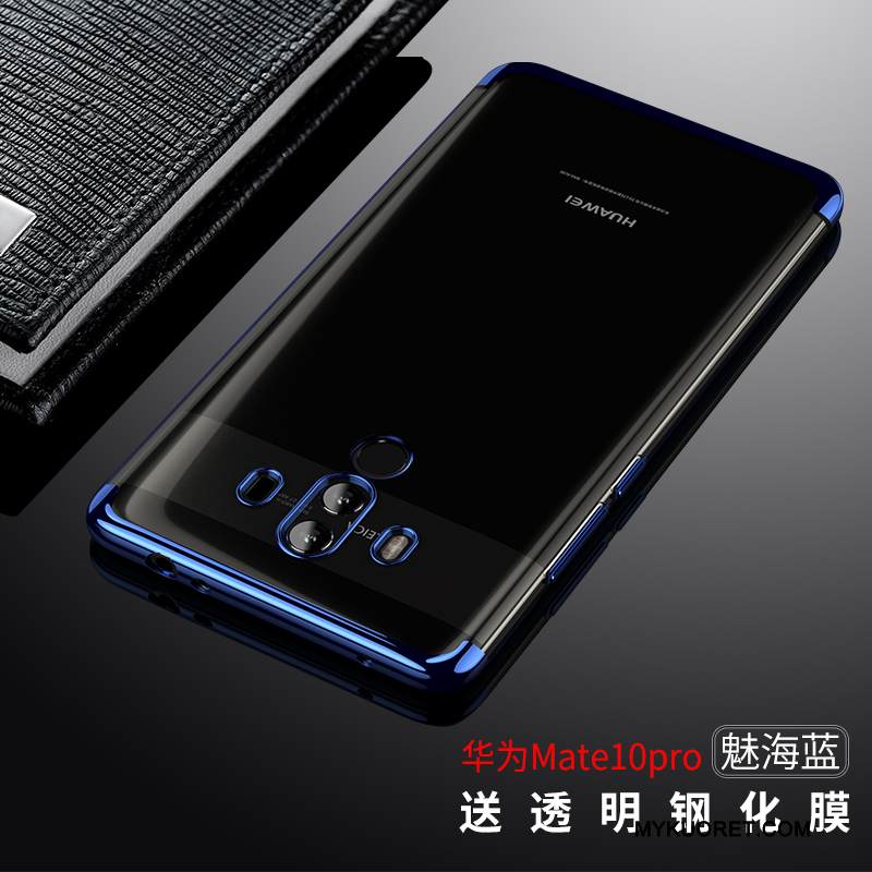 Kuori Huawei Mate 10 Pro Suojaus Läpinäkyvä Murtumaton, Kotelo Huawei Mate 10 Pro Pehmeä Neste Ohut Sininen