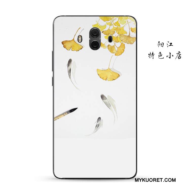 Kuori Huawei Mate 10 Silikoni Kiinalainen Tyyli Vihreä, Kotelo Huawei Mate 10 Pehmeä Neste Puhelimen Kuoret Murtumaton