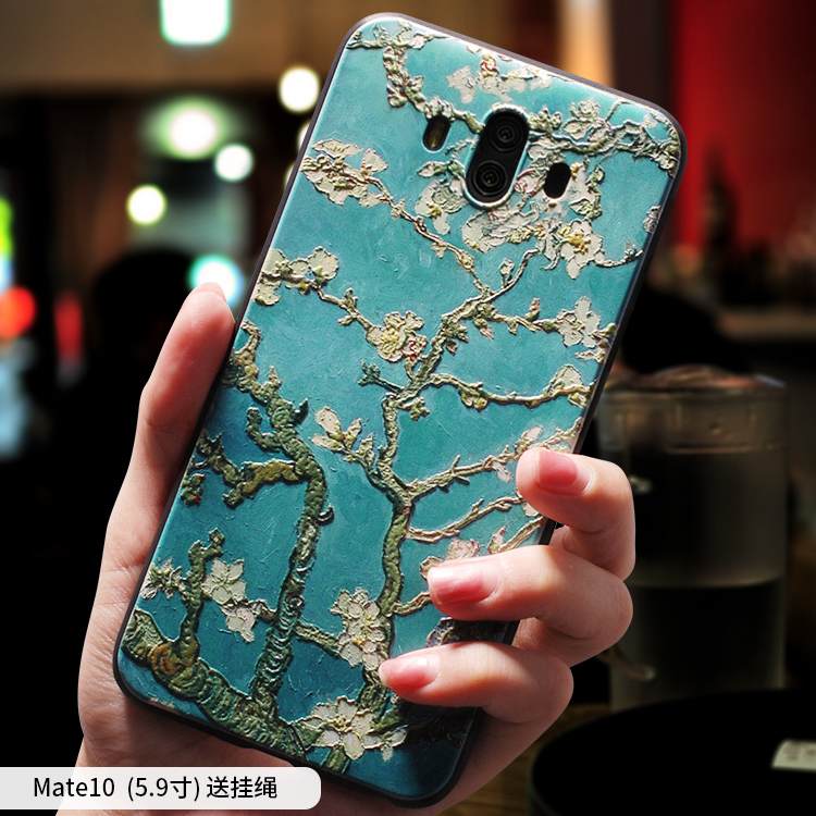 Kuori Huawei Mate 10 Silikoni Taide Persoonallisuus, Kotelo Huawei Mate 10 Pehmeä Neste Murtumaton Sininen