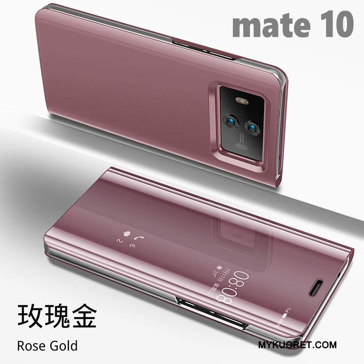 Kuori Huawei Mate 10 Tuki Peili Puhelimen Kuoret, Kotelo Huawei Mate 10 Nahka Pinnoitus Murtumaton