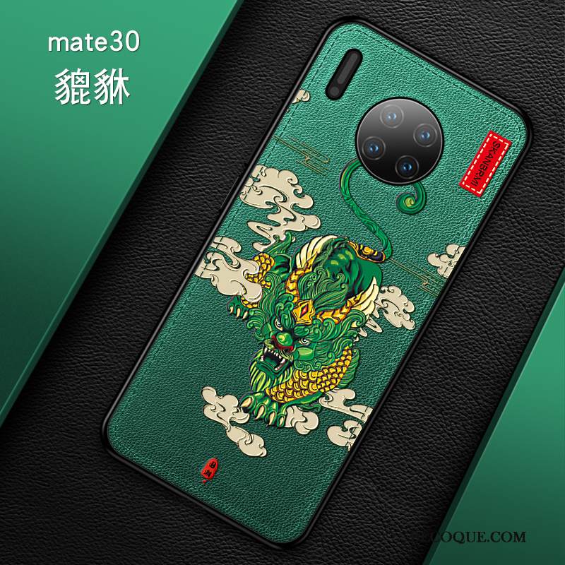 Kuori Huawei Mate 30 Laukut Puhelimen Kuoret Kova, Kotelo Huawei Mate 30 Kohokuviointi Kiinalainen Tyyli Tide-brändi