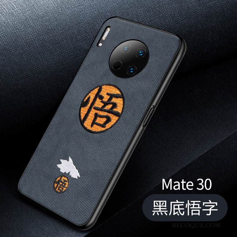 Kuori Huawei Mate 30 Pehmeä Neste Musta Persoonallisuus, Kotelo Huawei Mate 30 Luova Kirjonta Tide-brändi