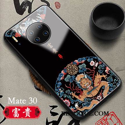 Kuori Huawei Mate 30 Puhelimen Kuoret Kiinalainen Tyyli, Kotelo Huawei Mate 30 Valkoinen Lasi