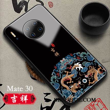 Kuori Huawei Mate 30 Puhelimen Kuoret Kiinalainen Tyyli, Kotelo Huawei Mate 30 Valkoinen Lasi