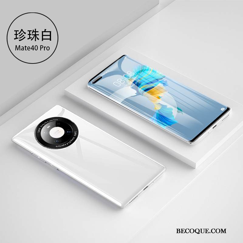 Kuori Huawei Mate 40 Pro Ohut Peili, Kotelo Huawei Mate 40 Pro Ultra Valkoinen