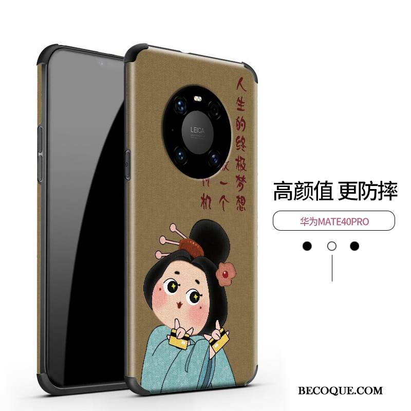 Kuori Huawei Mate 40 Pro Suojaus Net Red Ihana, Kotelo Huawei Mate 40 Pro Nahka Kiinalainen Tyyli Kukkakuvio