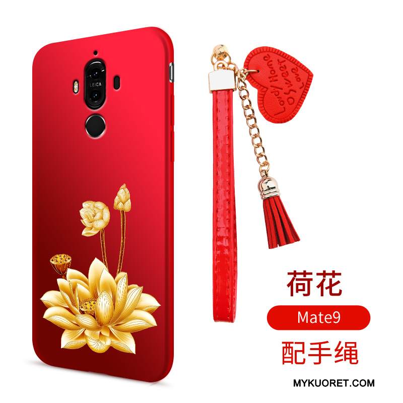 Kuori Huawei Mate 9 Silikoni Murtumaton Puhelimen Kuoret, Kotelo Huawei Mate 9 Pehmeä Neste Punainen