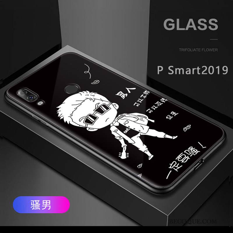 Kuori Huawei P Smart 2019 Laukut Malli Persoonallisuus, Kotelo Huawei P Smart 2019 Silikoni Musta Pesty Suede