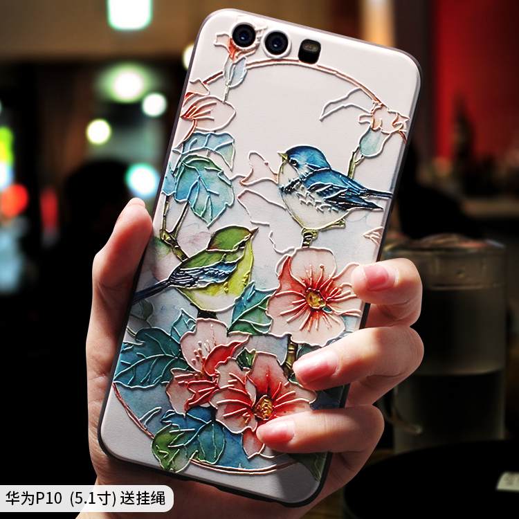 Kuori Huawei P10 Luova Etninen Persoonallisuus, Kotelo Huawei P10 Pehmeä Neste Sininen Kiinalainen Tyyli