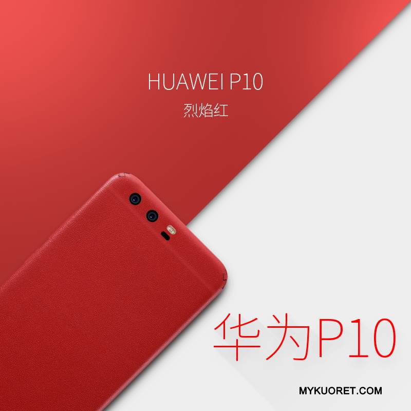 Kuori Huawei P10 Nahka Kalvo Keltainen, Kotelo Huawei P10 Suojaus Ohut Puhelimen Kuoret