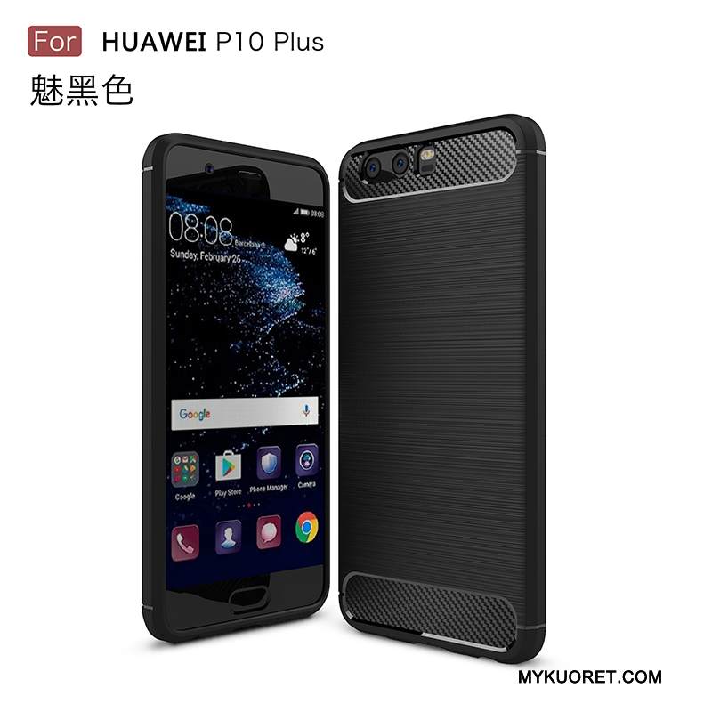 Kuori Huawei P10 Plus Pehmeä Neste Murtumaton Pesty Suede, Kotelo Huawei P10 Plus Suojaus Musta Puhelimen Kuoret