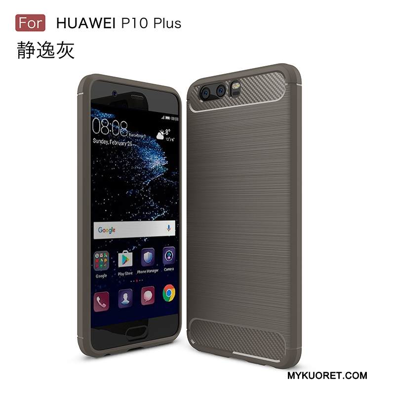 Kuori Huawei P10 Plus Pehmeä Neste Murtumaton Pesty Suede, Kotelo Huawei P10 Plus Suojaus Musta Puhelimen Kuoret