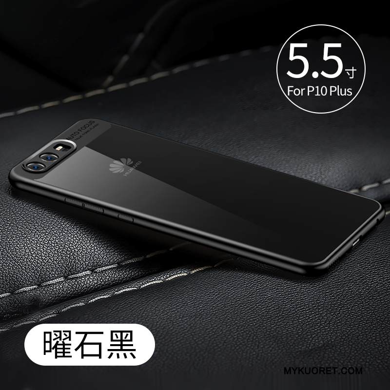 Kuori Huawei P10 Plus Silikoni Persoonallisuus Puhelimen Kuoret, Kotelo Huawei P10 Plus Suojaus Musta Läpinäkyvä