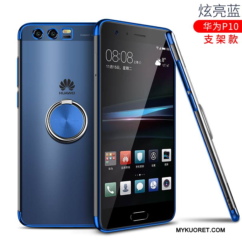 Kuori Huawei P10 Silikoni Läpinäkyvä Pinnoitus, Kotelo Huawei P10 Laukut Murtumaton Sininen