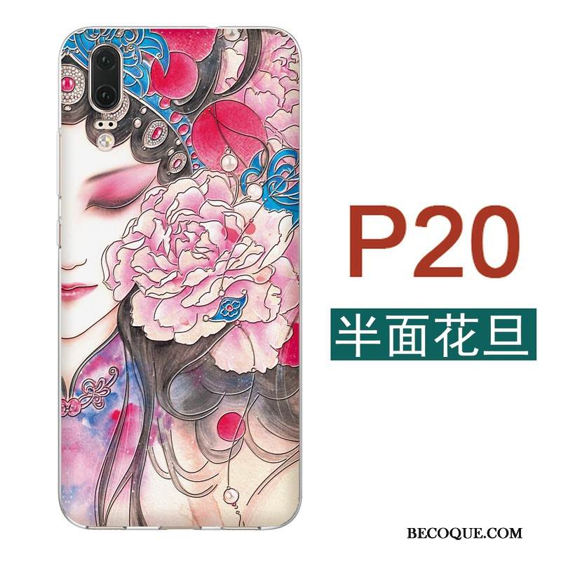 Kuori Huawei P20 Laukut Kiinalainen Tyyli Ohut, Kotelo Huawei P20 Luova Puhelimen Kuoret Jauhe