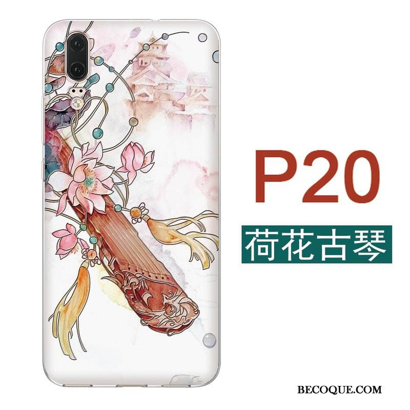 Kuori Huawei P20 Laukut Kiinalainen Tyyli Ohut, Kotelo Huawei P20 Luova Puhelimen Kuoret Jauhe