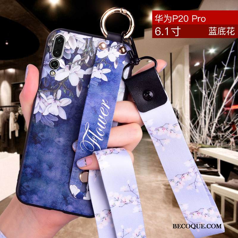 Kuori Huawei P20 Pro Kukka- Ihana Puhelimen Kuoret, Kotelo Huawei P20 Pro Laukut Uusi Sininen