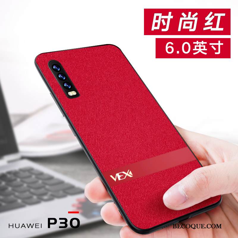 Kuori Huawei P30 Luova Ultra Murtumaton, Kotelo Huawei P30 Suojaus Net Red Punainen