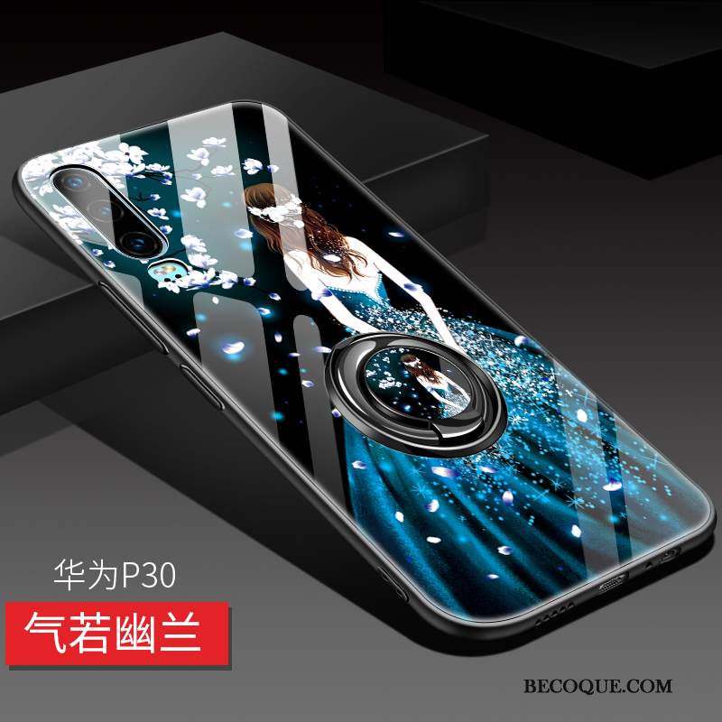 Kuori Huawei P30 Pehmeä Neste Rengas Murtumaton, Kotelo Huawei P30 Suojaus Persoonallisuus Magneettinen