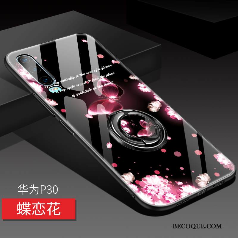 Kuori Huawei P30 Pehmeä Neste Rengas Murtumaton, Kotelo Huawei P30 Suojaus Persoonallisuus Magneettinen