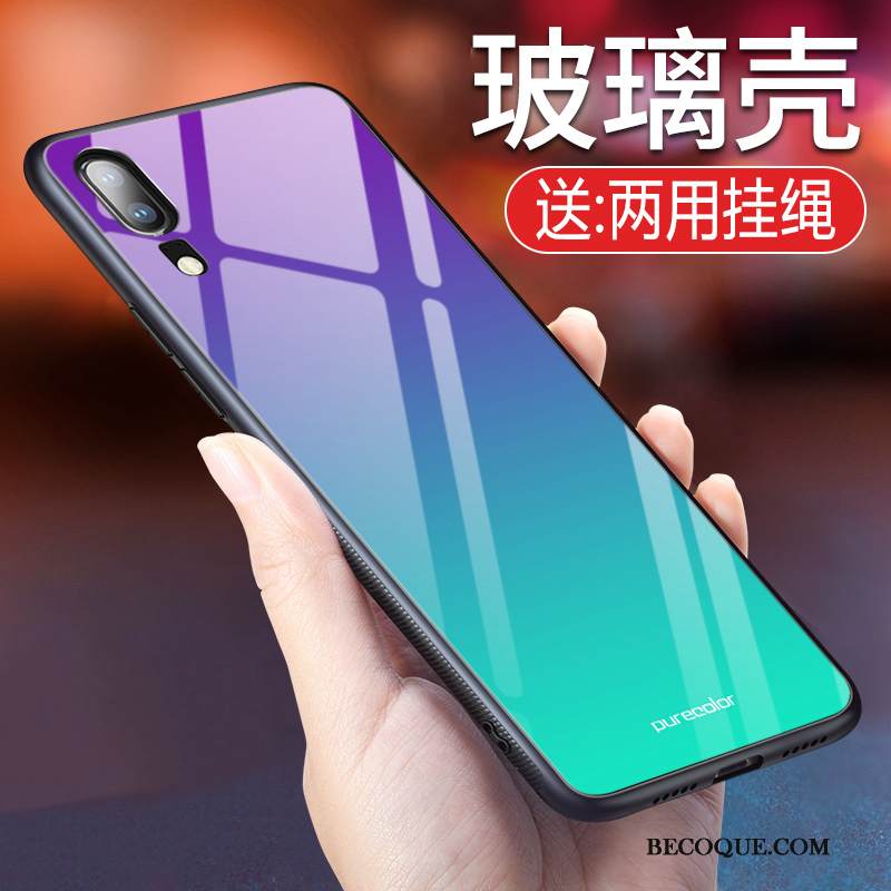 Kuori Huawei Y6 2019 Suojaus Lasi Trendi, Kotelo Huawei Y6 2019 Laukut Murtumaton Violetti