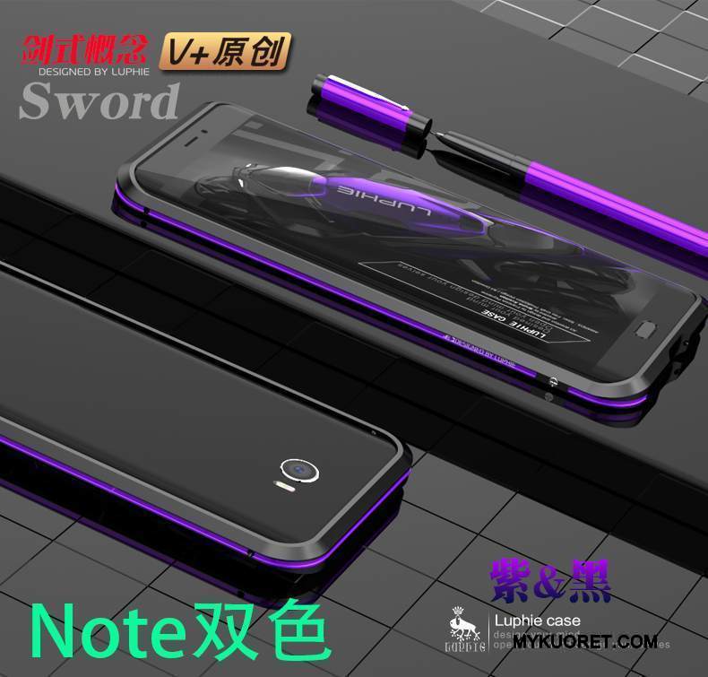 Kuori Mi Note 2 Metalli Pieni Puhelimen Kuoret, Kotelo Mi Note 2 Suojaus Kehys Sininen