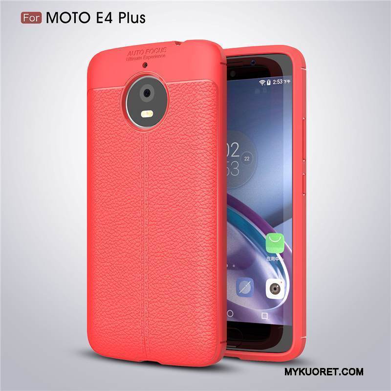 Kuori Moto E4 Plus Laukut Punainen Murtumaton, Kotelo Moto E4 Plus Silikoni Puhelimen Kuoret