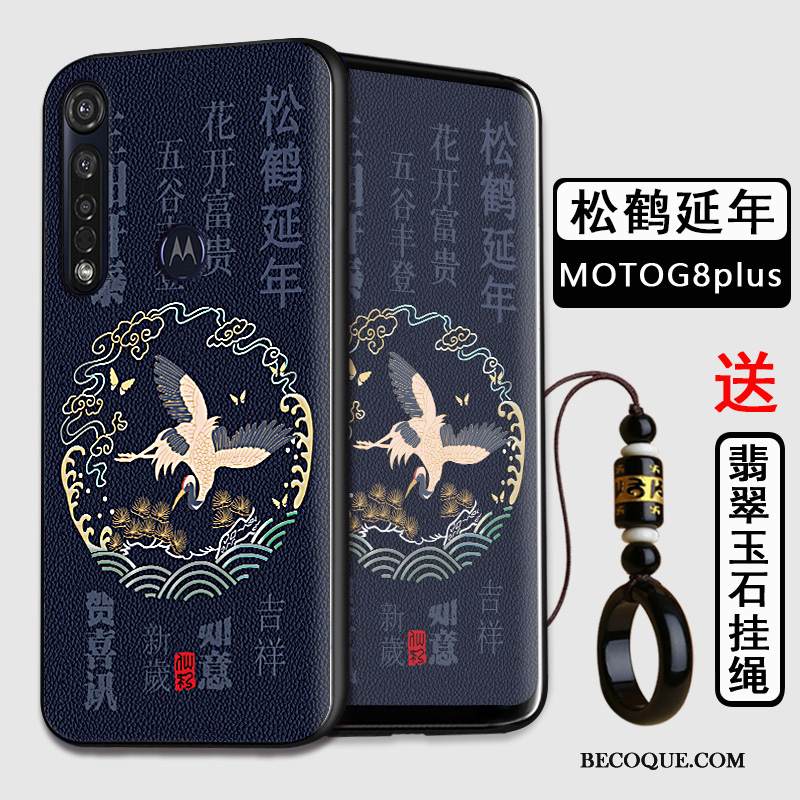 Kuori Moto G8 Plus Laukut Kiinalainen Tyyli Murtumaton, Kotelo Moto G8 Plus Silikoni Puhelimen Kuoret Musta