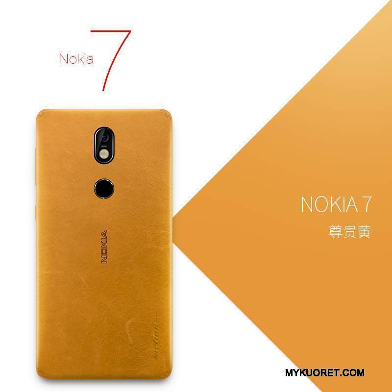Kuori Nokia 7 Suojaus Oranssi Ohut, Kotelo Nokia 7 Luova Puhelimen Kuoret Keltainen