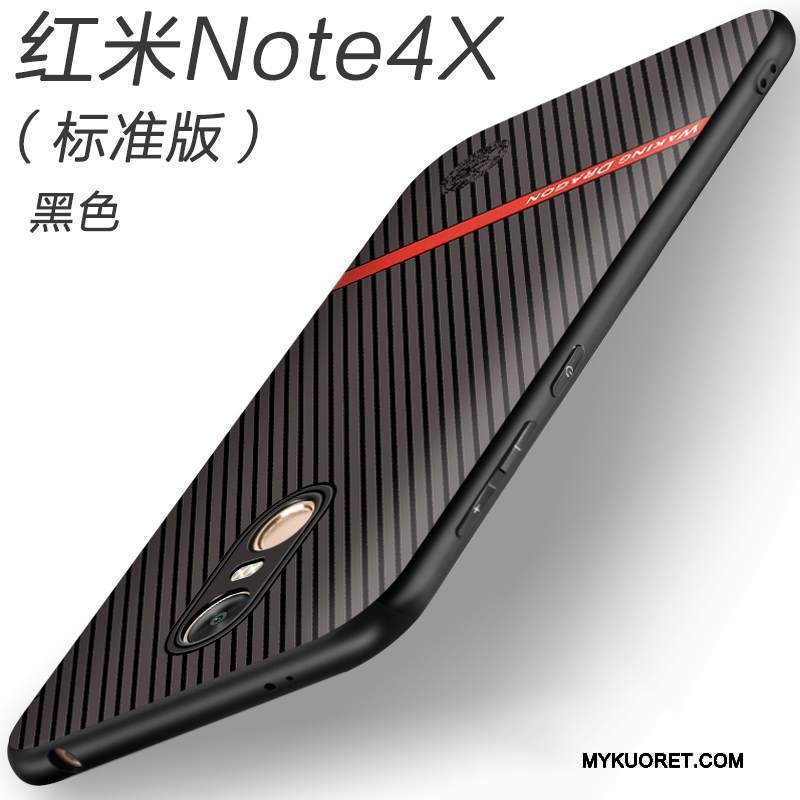 Kuori Redmi Note 4x Kohokuviointi Pesty Suede Punainen, Kotelo Redmi Note 4x Suojaus Liukumaton Liiketoiminta