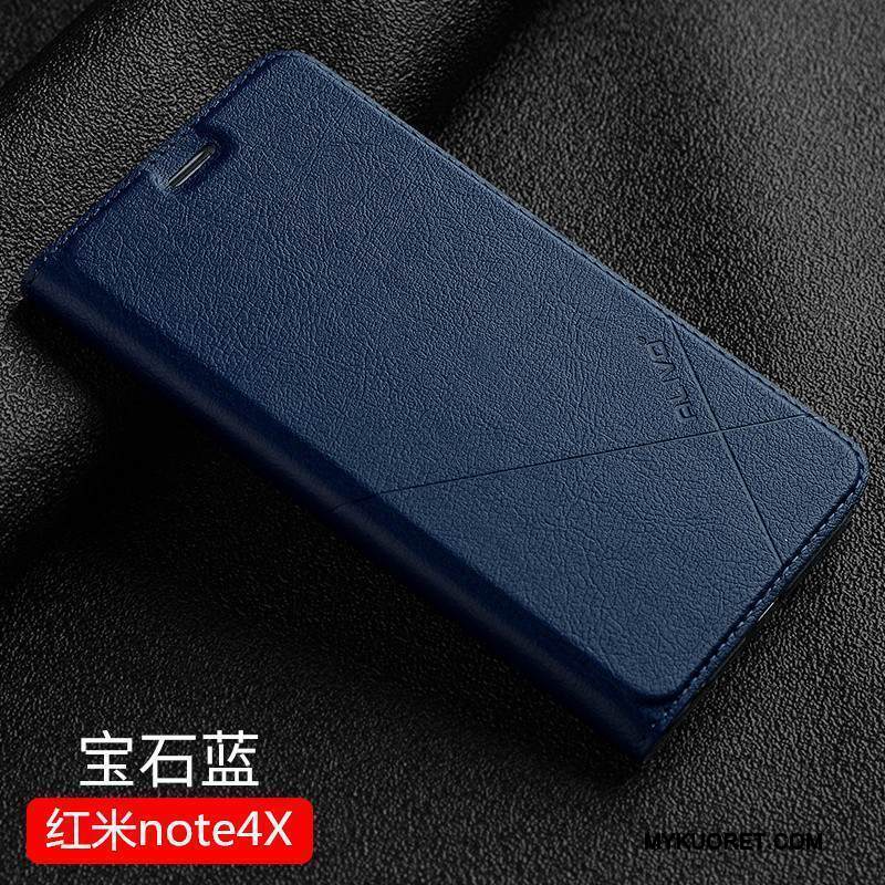 Kuori Redmi Note 4x Nahka Pieni Murtumaton, Kotelo Redmi Note 4x Suojaus Puhelimen Kuoret Punainen