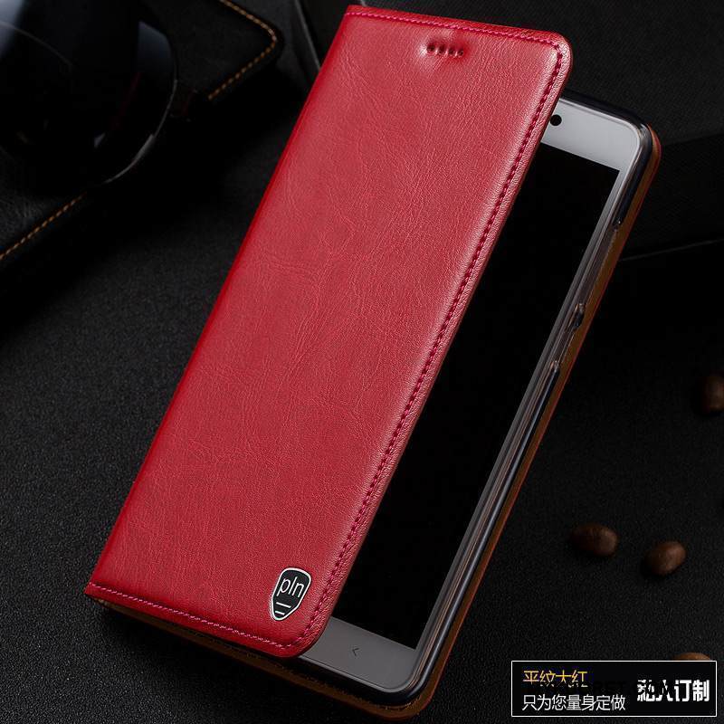 Kuori Redmi Note 4x Nahka Punainen Kukkakuvio, Kotelo Redmi Note 4x Suojaus Puhelimen Kuoret